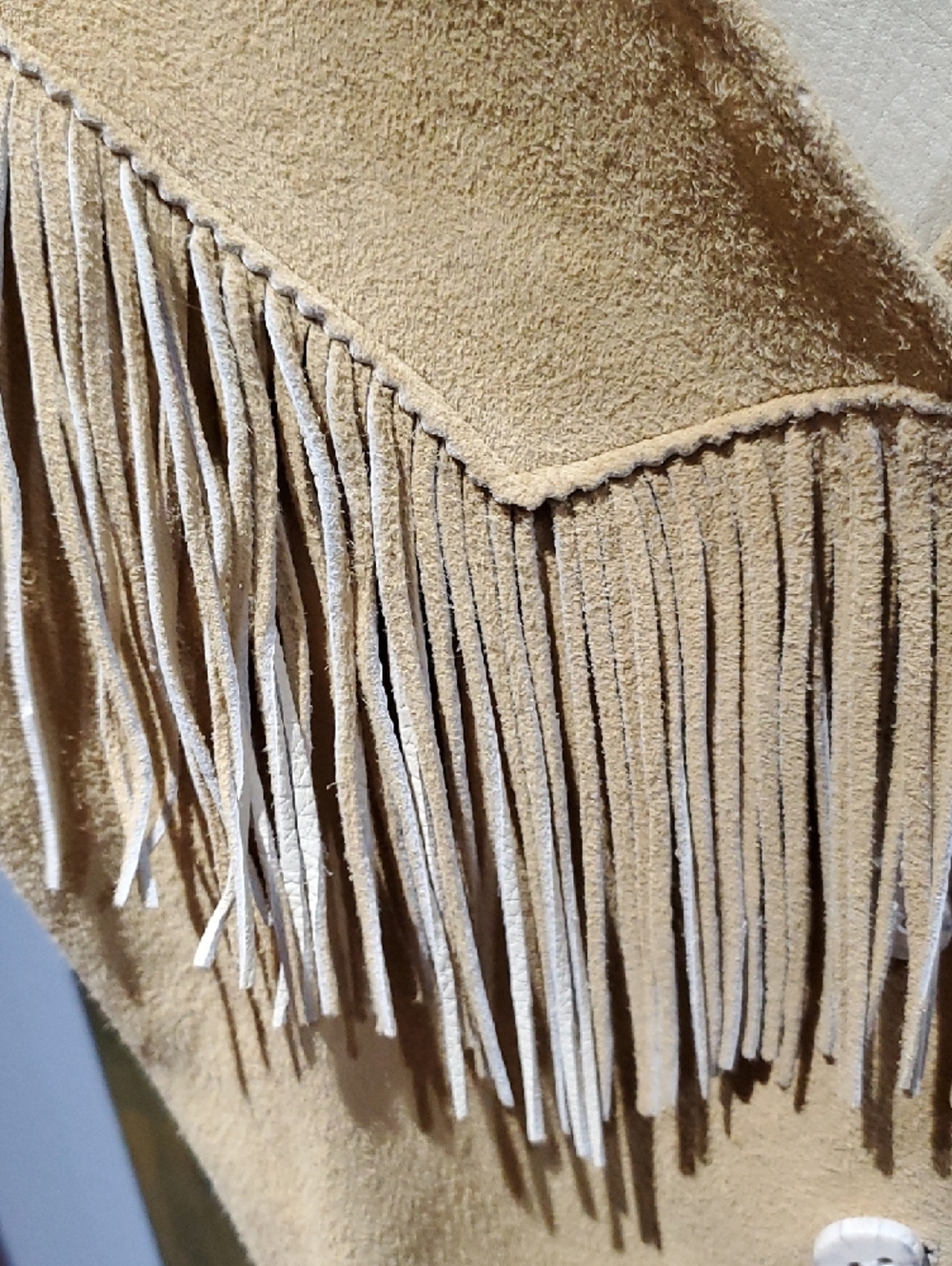 Vintage Tan Fringe Suede Vest - Picture 3 of 8
